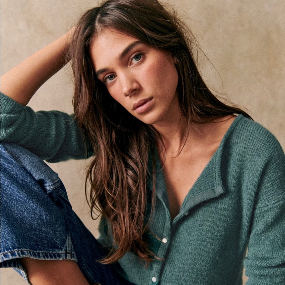 Sezane xxs GASPARD cardigan in Sage